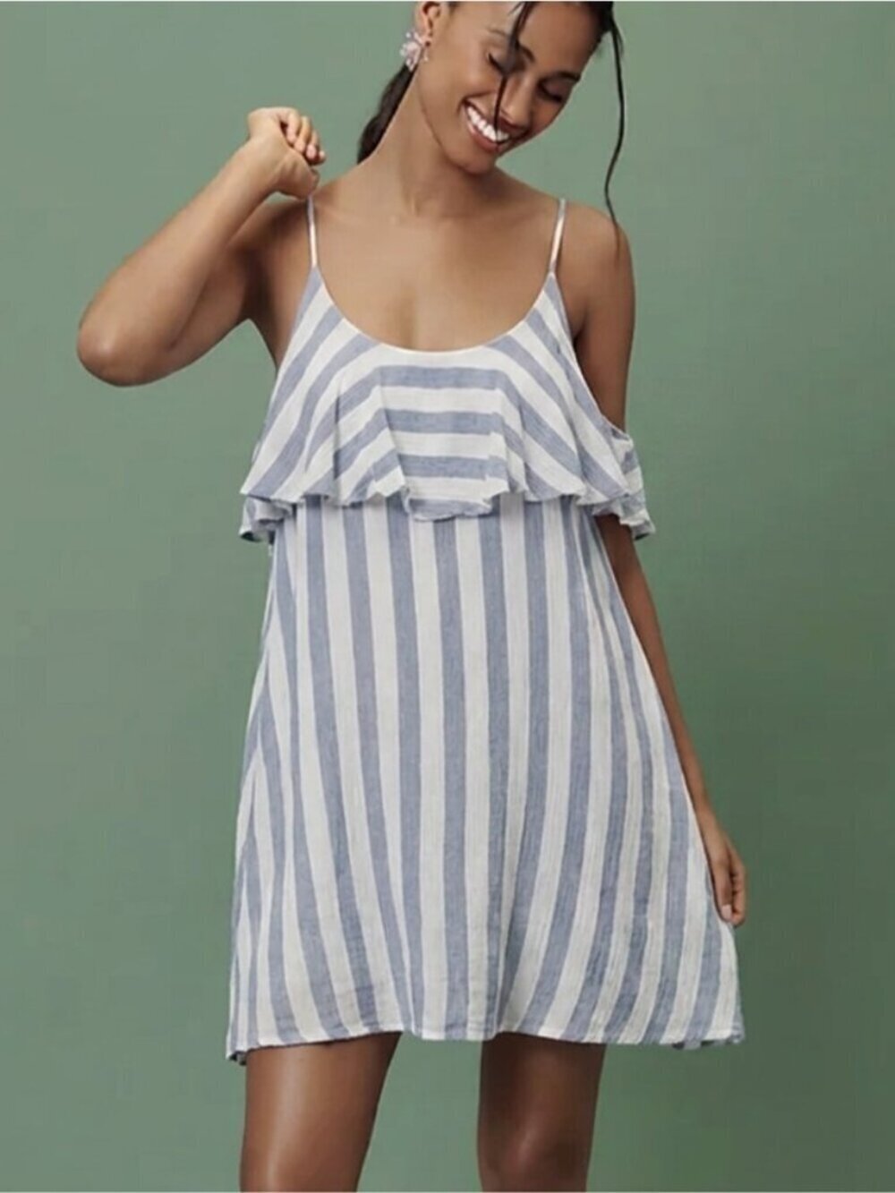 Salty Lemon Striped Mini Dress